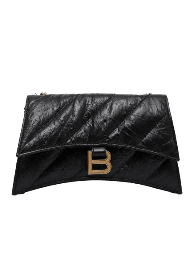 Crush XS Chain Quilted Shoulder Bag Black - BALENCIAGA - BALAAN 1