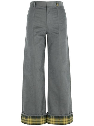 Burberry Grey Nylon Blend Trousers - BURBERRY - BALAAN 1