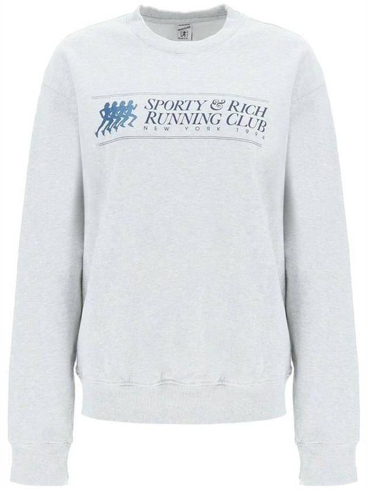 94 Running Club Crew Neck Sweatshirt Heather Grey - SPORTY & RICH - BALAAN 1