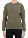 Men's Lens Wappen Crew Neck Knit Top Khaki - CP COMPANY - BALAAN 3