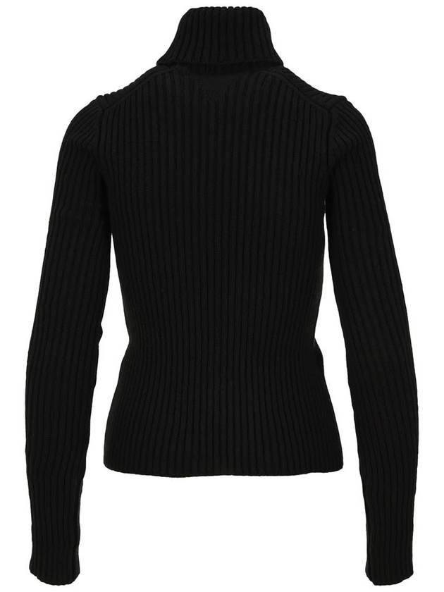 Women's Slim Fit Roll Turtleneck Black - BOTTEGA VENETA - BALAAN 1