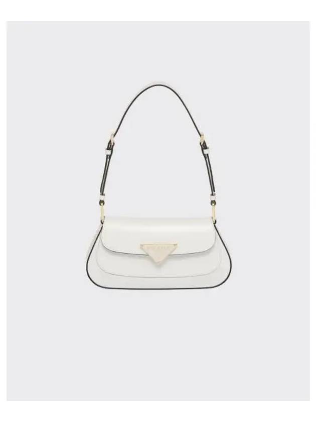 Brushed Leather Shoulder Bag White - PRADA - BALAAN 1