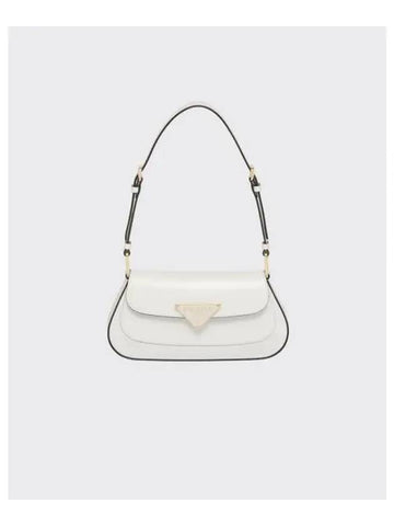 Brushed Leather Shoulder Bag White - PRADA - BALAAN 1