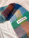 Check Mohair Muffler Turquoise Camel Blue - ACNE STUDIOS - BALAAN 3