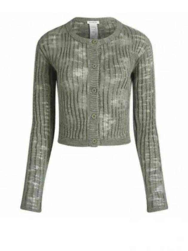 Wide Rib  Semi-Sheer Cardigan Seagrass Green - ACNE STUDIOS - BALAAN 2