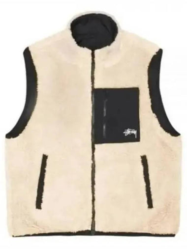 118528 BEIGE Sherpa Reversible Vest - STUSSY - BALAAN 1