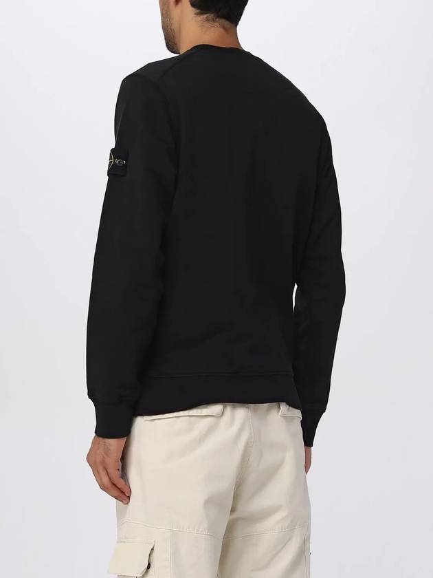 Cotton Fleece Garment Dyed Sweatshirt Black - STONE ISLAND - BALAAN 6