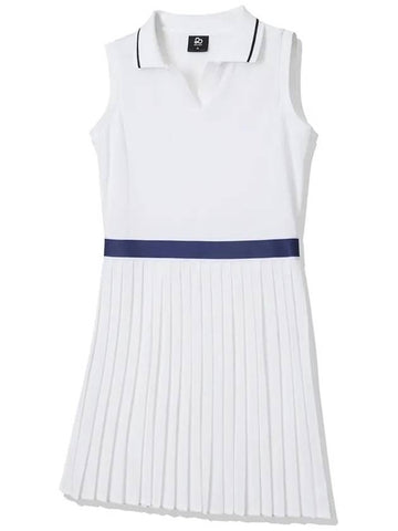 Line point pleated dress WHITE - 20THHOLE - BALAAN 1