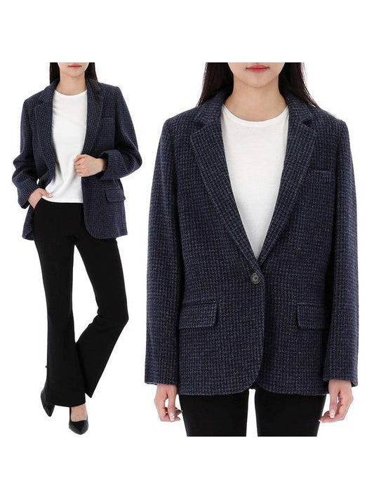 Charlene Single Breasted Wool Blazer Jacket Navy - ISABEL MARANT - BALAAN 1