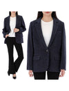 Charlene Single Breasted Wool Blazer Jacket Navy - ISABEL MARANT - BALAAN 2