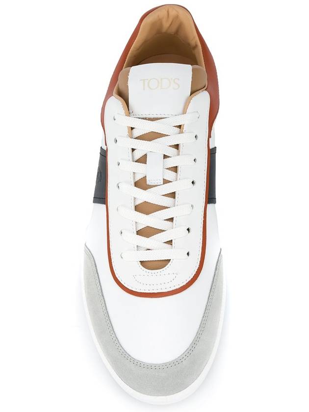 Logo Panel Tab Leather Low-Top Sneakers White - TOD'S - BALAAN 5