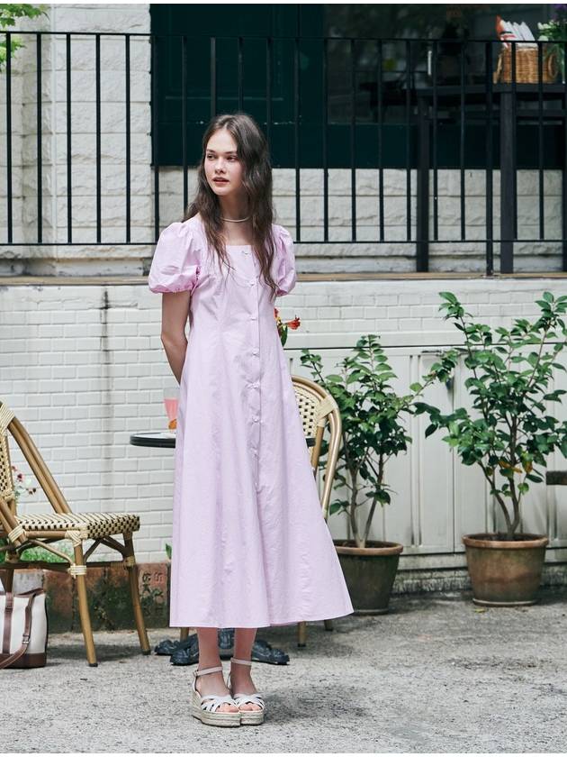 Puff Sleeve Long Dress Pink - METAPHER - BALAAN 3