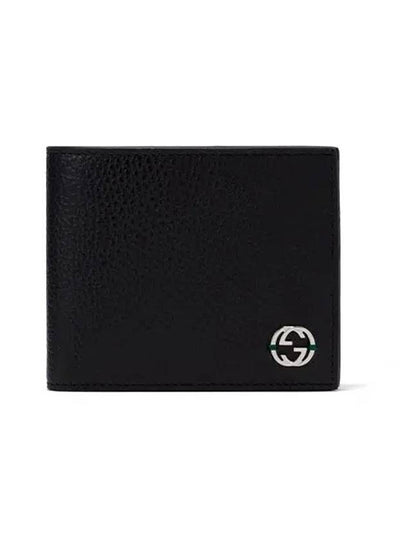 GG Interlocking Two Tone Half Wallet Black - GUCCI - BALAAN 2