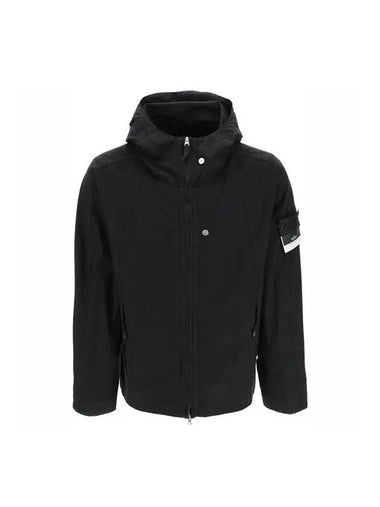 Shadow Project Cotton Ripstop TC Hoodie Jacket Black - STONE ISLAND - BALAAN 1