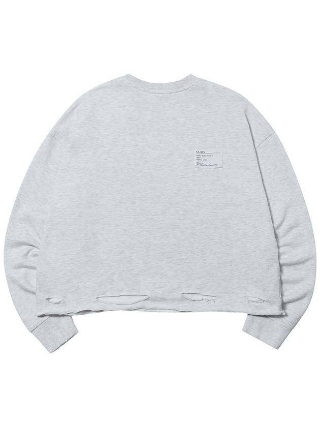 Destroyed Love Semi Crop Sweatshirt Light Grey - ULKIN - BALAAN 3