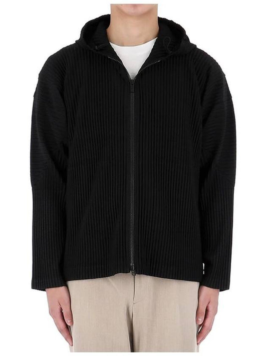 Homme Plissé Pleated Zip Up Hoodie Black - ISSEY MIYAKE - BALAAN 2