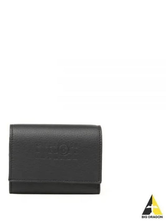 Embossed Numeric Logo Tri-Fold Leather Card Wallet Black - MAISON MARGIELA - BALAAN 2