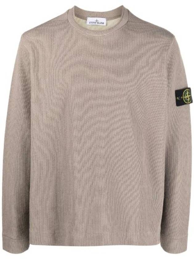 Men's Wappen Patch Crewneck Knit Sweatshirt Dove Gray - STONE ISLAND - BALAAN 1