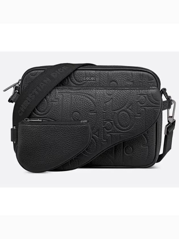 Saddle Triple Embossed Logo Cross Bag Black - DIOR - BALAAN 2