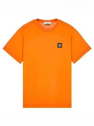 Chest logo round short sleeve t shirt orange men s 271755 - STONE ISLAND - BALAAN 1