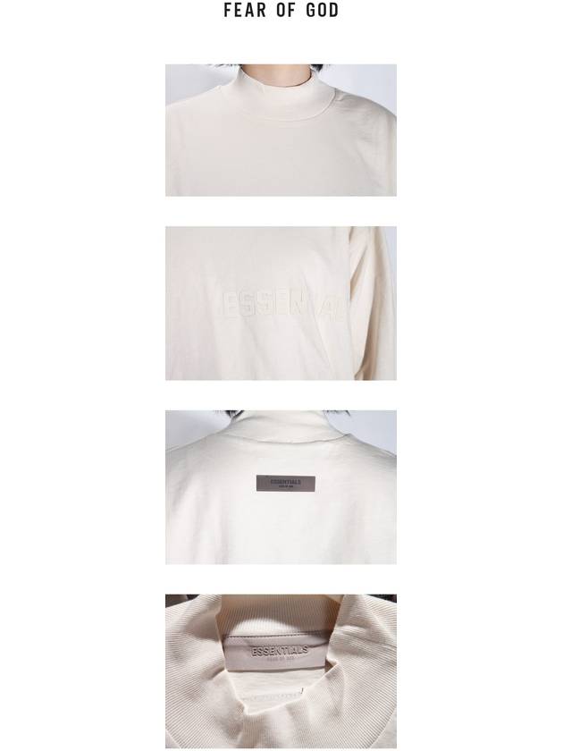 Essential Logo Cotton Long Sleeve T-Shirt Cream - FEAR OF GOD - BALAAN 6