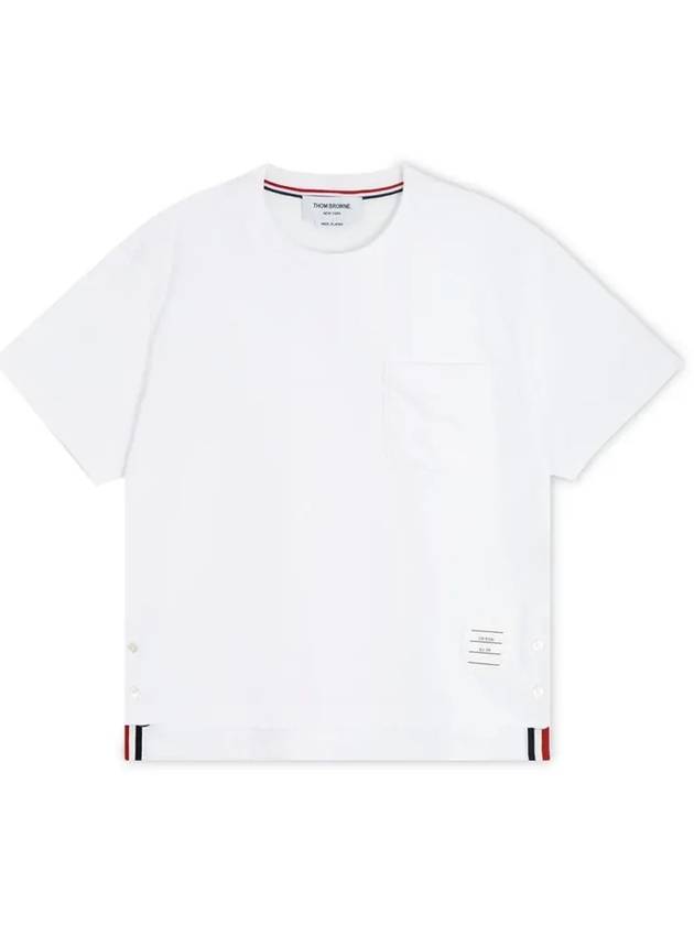 Midweight Jersey Boxy Pocket Short Sleeve T-Shirt White - THOM BROWNE - BALAAN 2