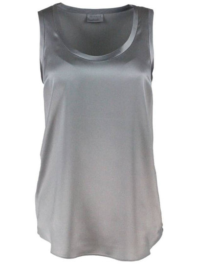 Women's Silk Sleeveless Tank Top - BRUNELLO CUCINELLI - BALAAN 2