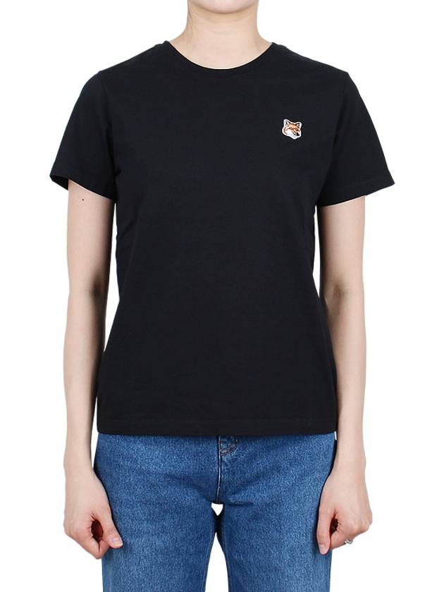 Fox Head Patch Regular Short Sleeve T-Shirt Black - MAISON KITSUNE - BALAAN 3