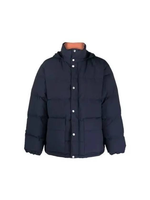 High Neck Padded Quilted Down Jacket Navy - JIL SANDER - BALAAN 2