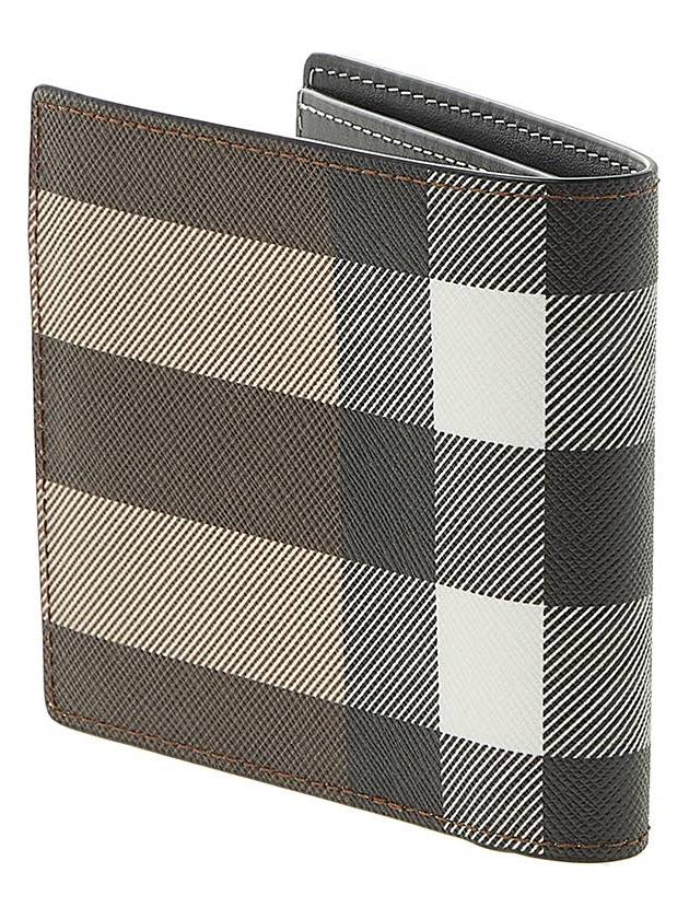 Check Leather International Bifold Wallet Dark Birch Brown - BURBERRY - BALAAN 4