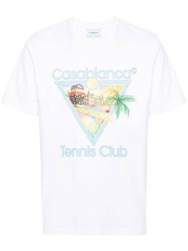 Graphic Logo Printing Short Sleeve T-Shirt White - CASABLANCA - BALAAN 1