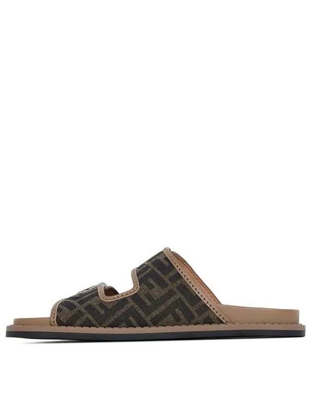 Men's Peel Jacquard Fabric Sandals Brown - FENDI - BALAAN 3