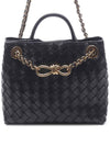 Andiamo Chain Small Leather Tote Bag Black - BOTTEGA VENETA - BALAAN 3