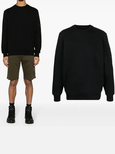 Diagonal Raised Fleece Sweatshirt Black - CP COMPANY - BALAAN 2