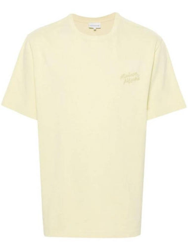 Handwriting Comfort Short Sleeve T-Shirt Yellow - MAISON KITSUNE - BALAAN 1