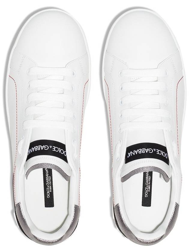 Portofino Silver Tab Low Top Sneakers White - DOLCE&GABBANA - BALAAN 6