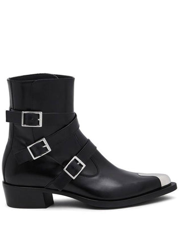 23 fw Buckle Leather Ankle Boots 750381WIDY11081 B0710436667 - ALEXANDER MCQUEEN - BALAAN 1