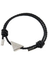 Triangle Logo Leather Bracelet Black - PRADA - BALAAN 8