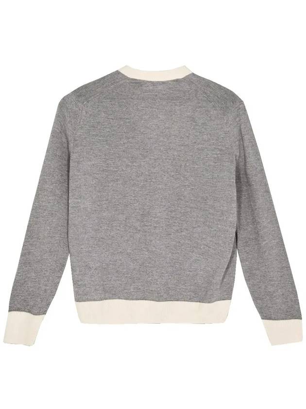 Baby Fox Bicolor Classic Cardigan Melange Grey - MAISON KITSUNE - BALAAN 4