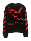 Diagonal Vet Printing Slim Crew Neck Sweatshirt - OFF WHITE - BALAAN 1