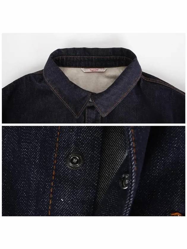 3V3DB02E 9F1 528 logo embroidered denim shirt - VALENTINO - BALAAN 6