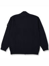 Ghost Logo Patch Knit Zip-Up Cardigan Navy - STONE ISLAND - BALAAN 3