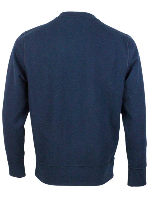 Logo Print Cotton Sweatshirt Navy - KITON - BALAAN 4