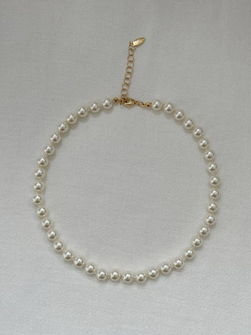 Classic Pearl 8mm Necklace White - ELYONA - BALAAN 1