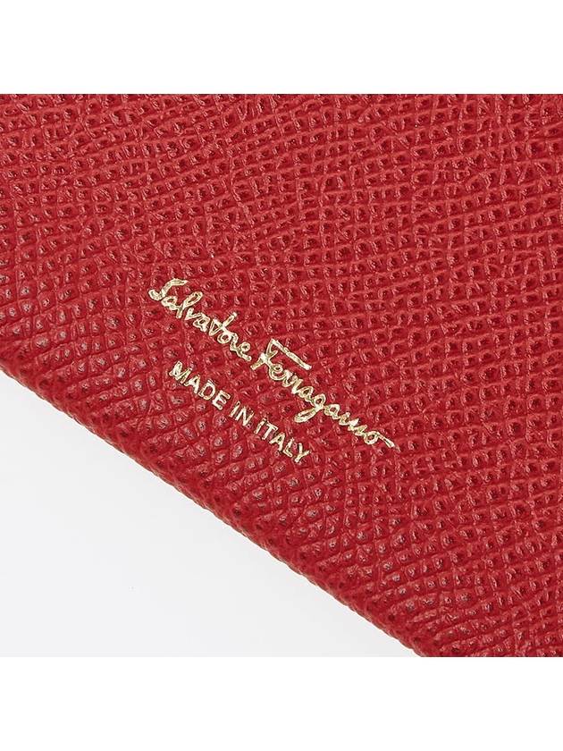 Gancini Card Wallet Lipstick Red - SALVATORE FERRAGAMO - BALAAN 8