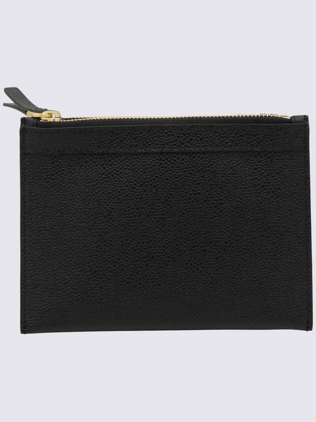 Document Holder Pebble Grain Leather Mini Cross Bag Black - THOM BROWNE - BALAAN 3