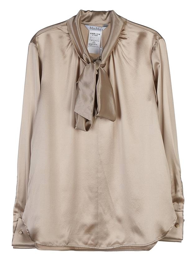 Tenebrae Silk Satin Shirt Beige - MAX MARA - BALAAN.