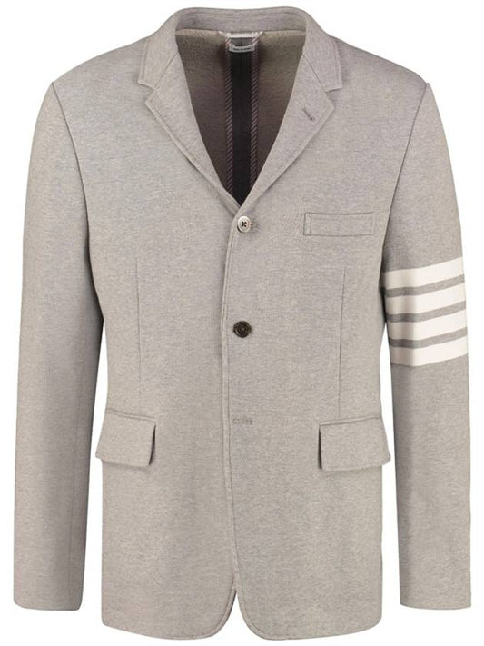 diagonal classic loopback jacket gray - THOM BROWNE - BALAAN.