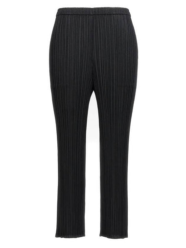 Pleated Basic Straight Pants Black - ISSEY MIYAKE - BALAAN 1