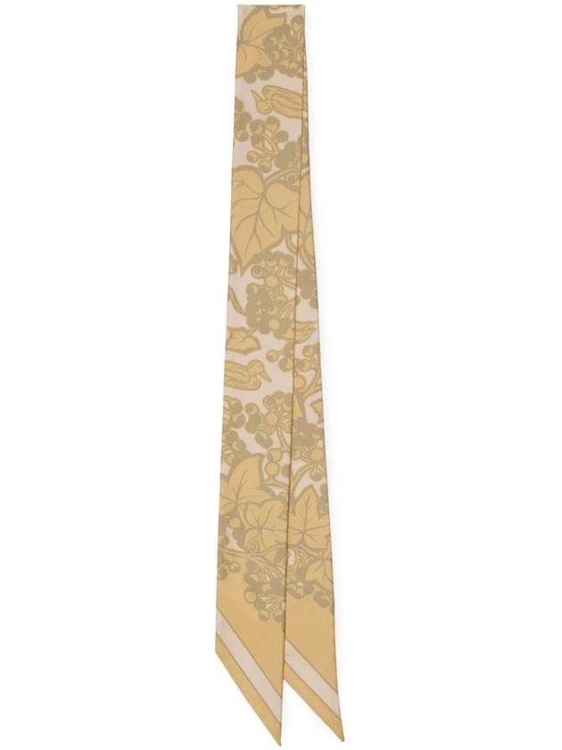 Skinny Ivy Silk Scarf Flax - BURBERRY - BALAAN 1